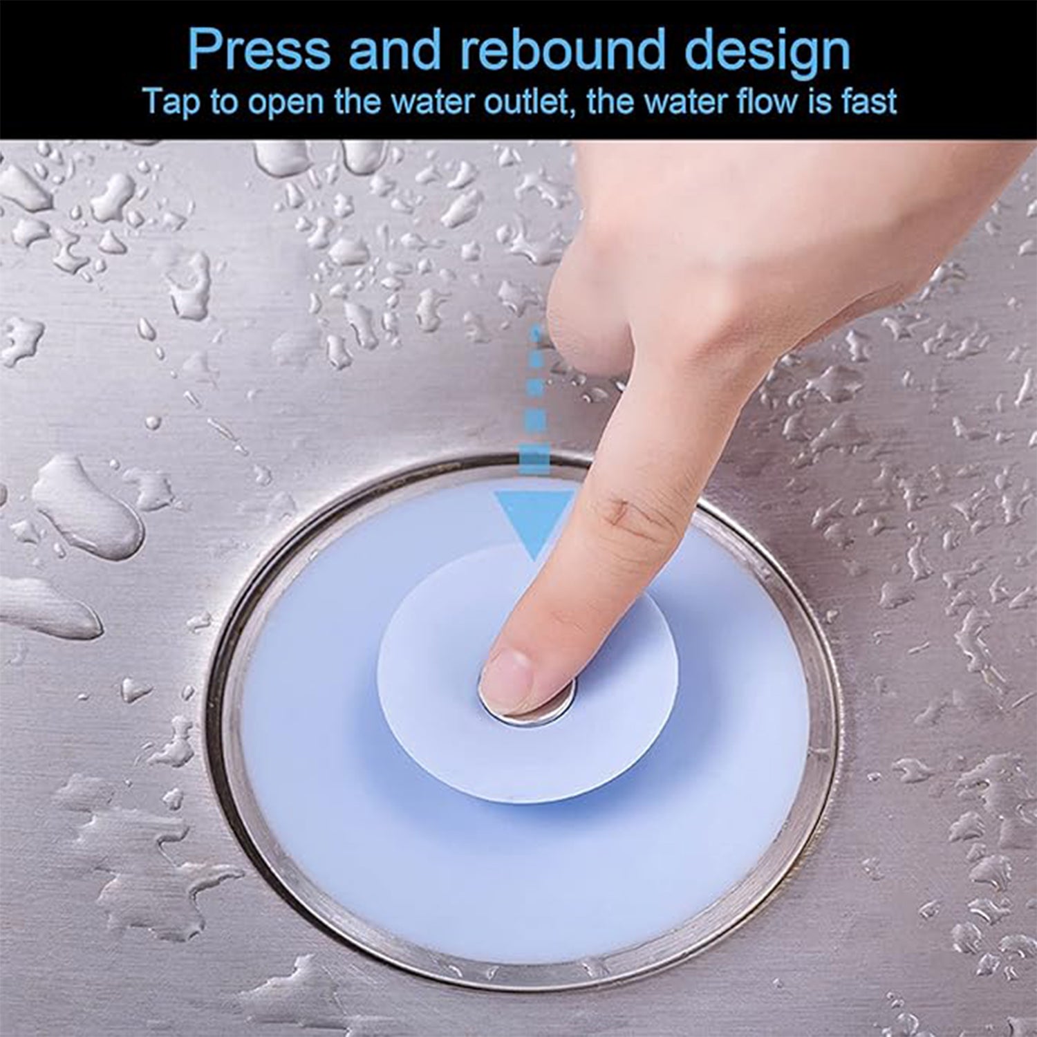 Creative 2-in-1 Blue Silicone Sewer Sink Sealer Cover Drainer (Multicolour  1 Pc) Creative 2-in-1 Blue Silicone Sewer Sink Sealer Cover Drainer (Multicolour  1 Pc)